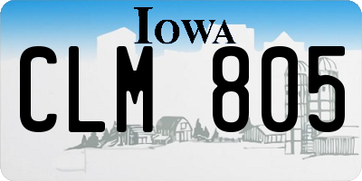 IA license plate CLM805
