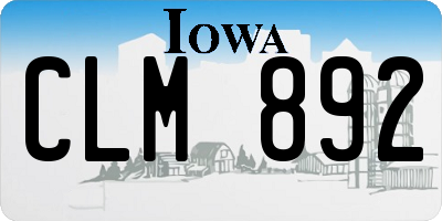 IA license plate CLM892