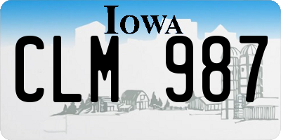 IA license plate CLM987