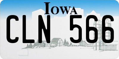 IA license plate CLN566