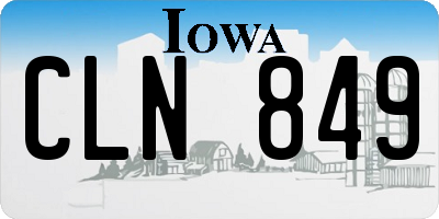IA license plate CLN849