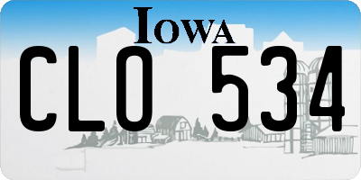 IA license plate CLO534