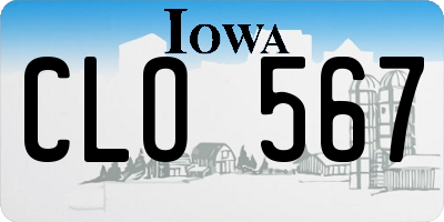 IA license plate CLO567