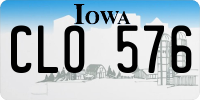 IA license plate CLO576