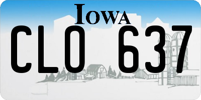 IA license plate CLO637