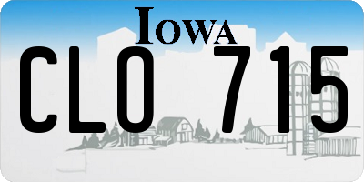 IA license plate CLO715