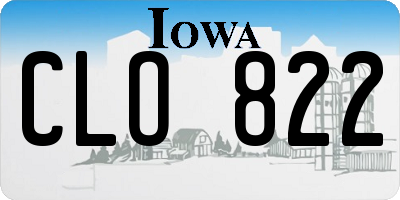 IA license plate CLO822