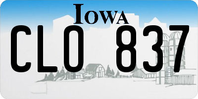 IA license plate CLO837
