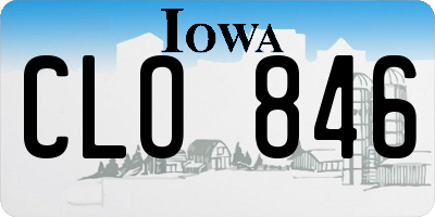 IA license plate CLO846