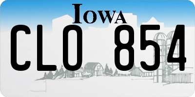 IA license plate CLO854