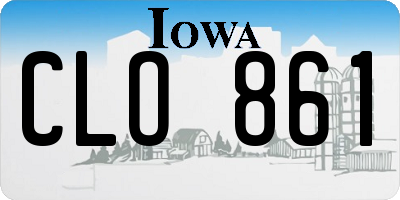 IA license plate CLO861
