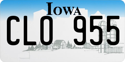 IA license plate CLO955