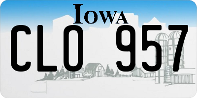 IA license plate CLO957