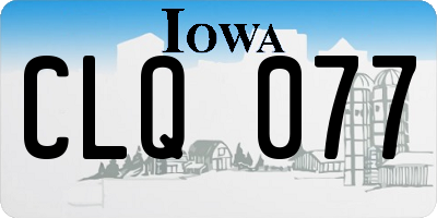 IA license plate CLQ077