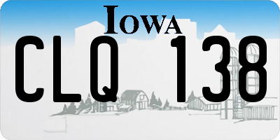IA license plate CLQ138
