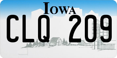 IA license plate CLQ209