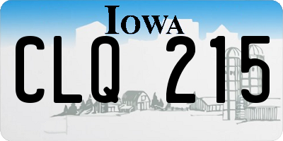 IA license plate CLQ215