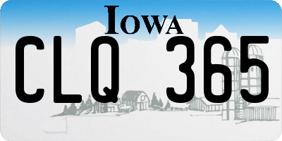 IA license plate CLQ365