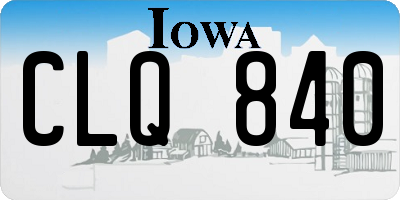 IA license plate CLQ840