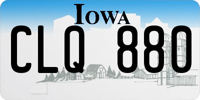 IA license plate CLQ880