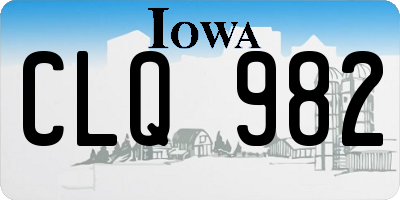 IA license plate CLQ982