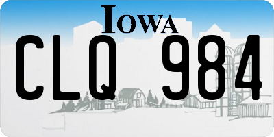 IA license plate CLQ984