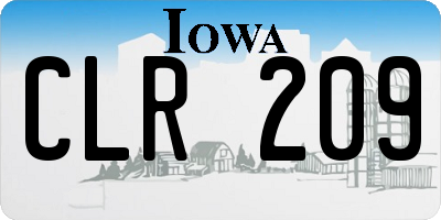 IA license plate CLR209
