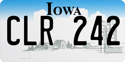 IA license plate CLR242
