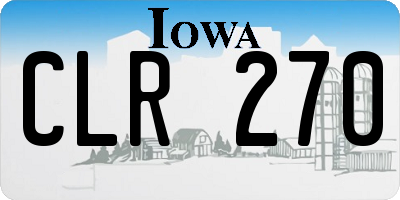 IA license plate CLR270
