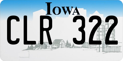 IA license plate CLR322
