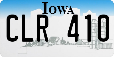IA license plate CLR410