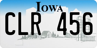IA license plate CLR456