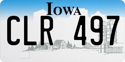 IA license plate CLR497
