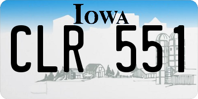 IA license plate CLR551