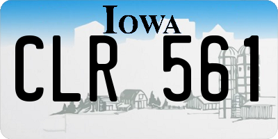 IA license plate CLR561