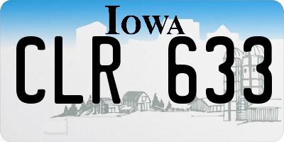 IA license plate CLR633