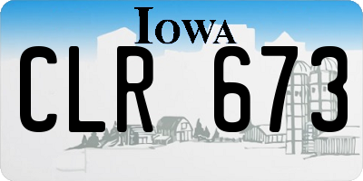 IA license plate CLR673