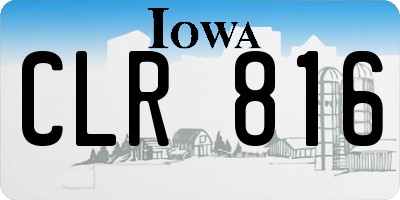 IA license plate CLR816