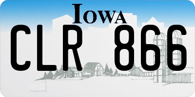 IA license plate CLR866