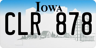 IA license plate CLR878