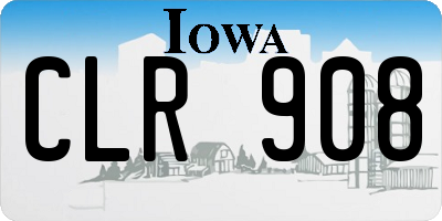 IA license plate CLR908