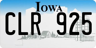 IA license plate CLR925