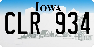 IA license plate CLR934
