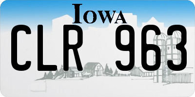 IA license plate CLR963
