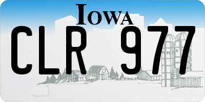 IA license plate CLR977