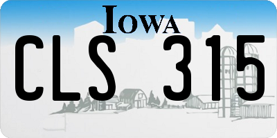 IA license plate CLS315