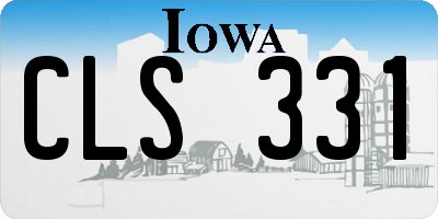 IA license plate CLS331
