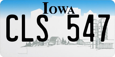 IA license plate CLS547