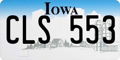 IA license plate CLS553