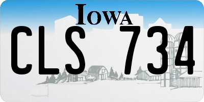 IA license plate CLS734